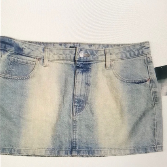 Dresses & Skirts - Denim Mini Skirt with Faded Design